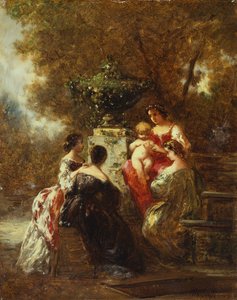 Figurák a parkban (olaj, vászon) alkotó: Adolphe Joseph Thomas Monticelli