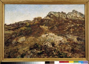 Dombok tája (a Garlaban-hegység Provence-ban) alkotó: Adolphe Joseph Thomas Monticelli
