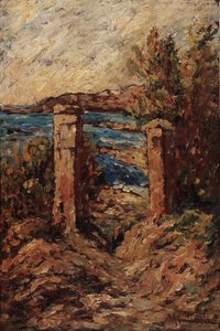 Cassis portálja, Táj a tengerparton Adolphe Monticelli (1824-1886) festménye, mérete: 45x30 cm Musee Grobet-Labadie alkotó: Adolphe Joseph Thomas Monticelli