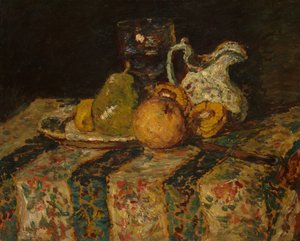 Csendélet gyümölcs- és borkancsóval alkotó: Adolphe Joseph Thomas Monticelli