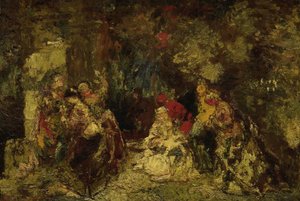 Nők az erdőben alkotó: Adolphe Joseph Thomas Monticelli