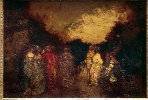 Séta a parkban alkonyatkor Adolphe Monticelli festménye (1824-1886) 19. századi nap. 0,46 x 0,64 m Párizs, Musee du Louvre alkotó: Adolphe Joseph Thomas Monticelli