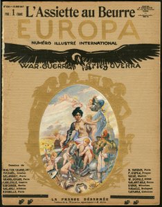 „” L’Plate au beurre” borítója, 324. szám, Szatirikus színekben alkotó: Adolphe Leon Willette