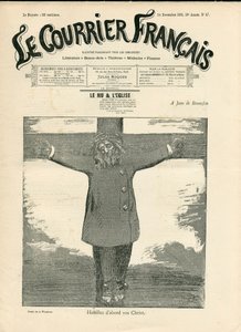 A „The Courier francais” címlapja, 47. szám, Satiric, fekete-fehér alkotó: Adolphe Leon Willette