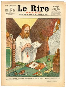 A „The Red Laughter” címlapja, színekben szatirikus alkotó: Adolphe Leon Willette
