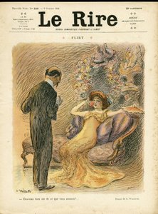 Adolphe dit Willette (1857-1926) illusztrációja a Le Rire címlapjára, 09/10/09 - Flirt - Szerelem, divat, belső építészet alkotó: Adolphe Leon Willette