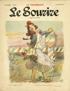 Illusztráció: Adolphe dit Willette (1857-1926) a Le Smile borítójára, 28. szám, 2014. 09. 07. - A hátba ütés - Nacionalizmus, francia forradalom, 14-18 első egerek háborúja, Határok - Marianne alkotó: Adolphe Leon Willette