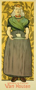 A "Van Houten Kakaó" reklámplakátjának reprodukciója, 1893.