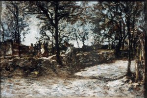 Tájkép. Fontainebleau, 19. század. alkotó: Adolphe Joseph Thomas Monticelli