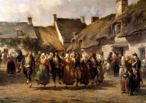 Egy esküvő Bretagne-ban 1863-ban Adolphe Pierre Leleux (1812-1891) festménye 1863 Quimper musee des Beaux Arts alkotó: Adolphe Pierre Leleux