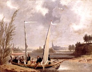 Louis-Philippe és családja egy csónakban Neuillyben