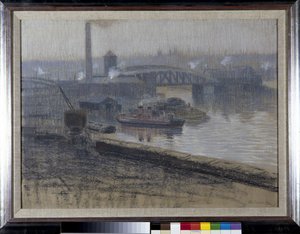 Trafford Bridge és Pomona Dock (pasztell, papíron)