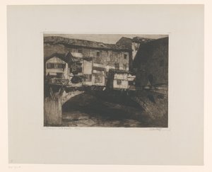 Firenze. Ponte Vecchio (eredeti cím a tárgyon) alkotó: Adriaan J. van 