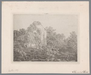 Kilátás a de Haar kastély romjaira alkotó: Adriaan Jacob Willem van Dielen