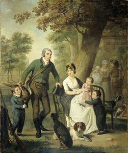 Jonkheer Gysbert Carel Rutger Reinier van Brienen van Ramerus (1771-1821), feleségével és négy gyermekükkel alkotó: Adriaan de Lelie