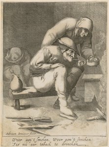 Pipázó férfi alkotó: Adriaen Brouwer