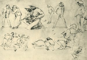 Alaktanulmányok, 17. század eleje, 1943. alkotó: Adriaen Brouwer