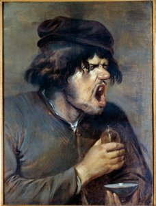 A rossz orvos Egy ember, aki mászik, miközben gyógyszert iszik. Adrian Brouwer (1605-1638) festménye (ec.flam.) 17. századi Dijon, Musee des Beaux Arts