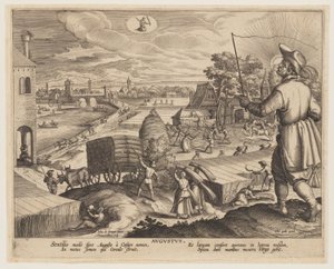 Augusztus, tizenkét hónaptól alkotó: Adriaen Collaert