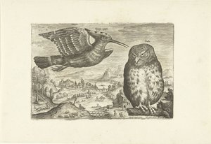 Néhány madár a tájban Madarak (sorozat címe) Avivm vivae (sorozat címe) alkotó: Adriaen Collaert