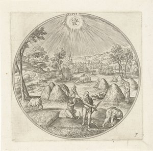 július Ivlivs (cím a tárgyon) A tizenkét hónap (sorozat címe) alkotó: Adriaen Collaert