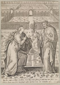 Krisztus és menyasszonya, Ecclesia egy kertben alkotó: Adriaen Collaert