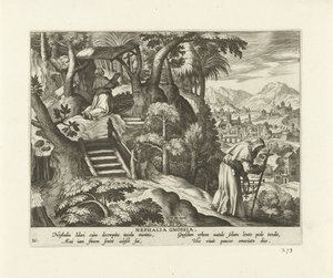 Knósszoszi Nefália Nephalia Gnossia (cím a tárgyon) Női remeték (sorozat címe) Solitvdo sive vitae foeminarvm anachoritarvm (sorozat címe) alkotó: Adriaen Collaert
