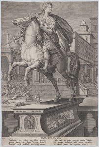 12. tábla: Domitianus lovas szobra, háromnegyed balra látható, ..., kb. 1587-89.