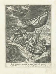Vihar a Galileai-tengeren Krisztus élete (sorozat címe) Vita I. Christi (sorozat címe) alkotó: Adriaen Collaert