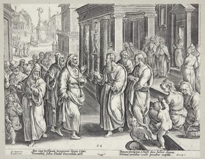 Elymas megvakítása alkotó: Adriaen Collaert