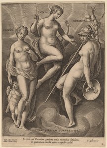 Vénusz, Juno és Minerva alkotó: Adriaen Collaert after Jan van der Straet