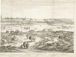 Bethune látképe (jobb oldali lap) Veuë de la Ville de Bethune en Artois (cím a tárgyon) alkotó: Adriaen Frans Boudewyns