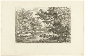 Táj egy tóval alkotó: Adriaen Frans Boudewyns