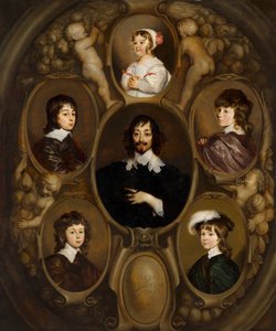 Constantijn Huygens (1596-1687) és öt gyermeke portréja alkotó: Adriaen Hanneman