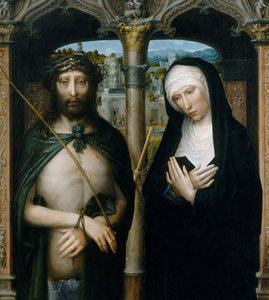 A tövisekkel megkoronázott Krisztus Ecce Homo és a Gyászoló Szűz, kb. 1530-40.