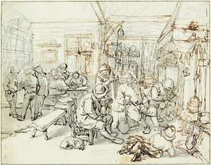 Paraszttársaság egy kocsmában, 1675 körül alkotó: Adriaen Jansz. van Ostade