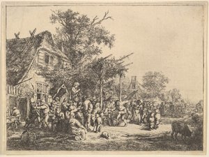 Tánc a rács alatt, 1610-85. alkotó: Adriaen Jansz. van Ostade