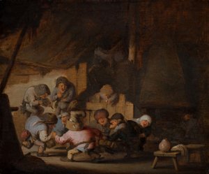 Táncoló törpék a parasztkocsmában, 1635 körül (olaj, fa) alkotó: Adriaen Jansz. van Ostade