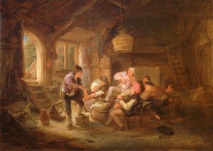 Ivójelenet (olaj, réz) alkotó: Adriaen Jansz. van Ostade