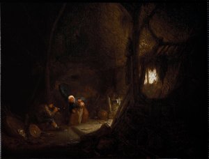 Parasztcsalád egy pajtában (olaj, vászon alkotó: Adriaen Jansz. van Ostade