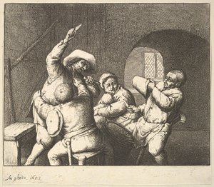 A kés szúrása, 1610-85. alkotó: Adriaen Jansz. van Ostade
