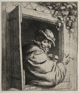 A dohányos az ablakban. alkotó: Adriaen Jansz. van Ostade