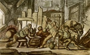 A parasztzenész egy falusi kocsmában alkotó: Adriaen Jansz. van Ostade
