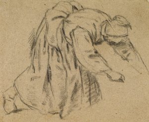 Lehajló nő, 1656 (kréta papíron) alkotó: Adriaen Jansz. van Ostade