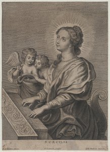 Szent Cecília orgonazik két puttival a bal oldalon, kb. 1654-77.