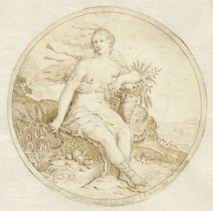 Ceres bőségszaruval és sarlóval ül alkotó: Adriaen Matham
