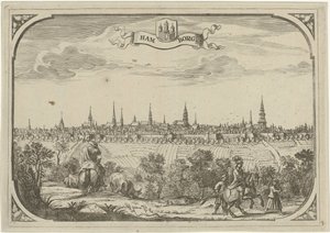 Kilátás Hamburg városára alkotó: Adriaen Oudendijck