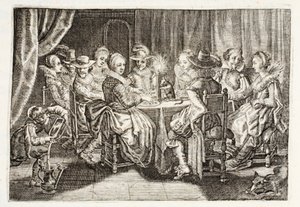 Habit bőrkeményedést készít, illusztrációja Johannes de Brune (1589-1658), Jan Jacobs Schipper, Amszterdam, „Emblemata of Zinne-werk” című könyvéből, 1661 alkotó: Adriaen Pietersz van de Venne