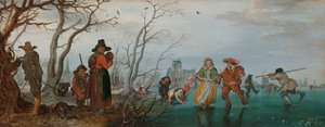 Tél (Szórakozás a jégen) alkotó: Adriaen Pietersz van de Venne