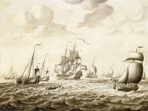 Egy holland háborús ember tisztelgést tüzel – egy Penschilderij,